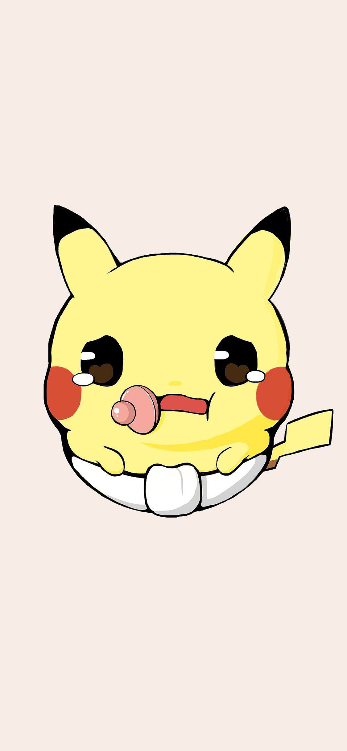 [2436×1125]皮卡丘 萌 可爱 奶嘴 苹果手机动漫壁纸图片