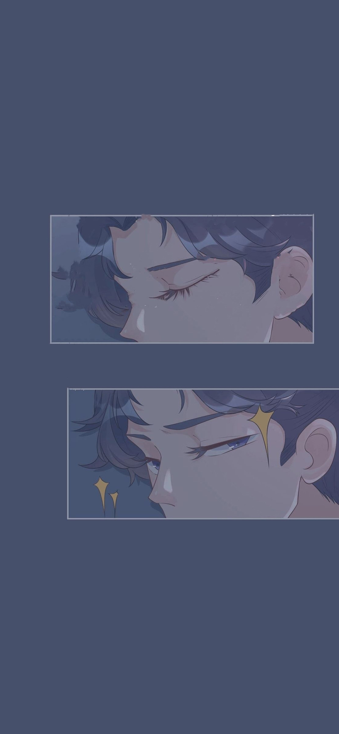 [2436×1125]眼神 紫色 男子 二次元 发光 苹果手机动漫壁纸图片