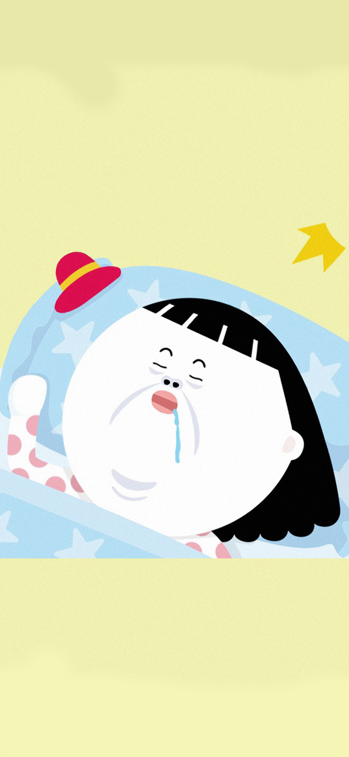 [2436×1125]睡脸 流口水 圆脸 大脸 苹果手机动漫壁纸图片