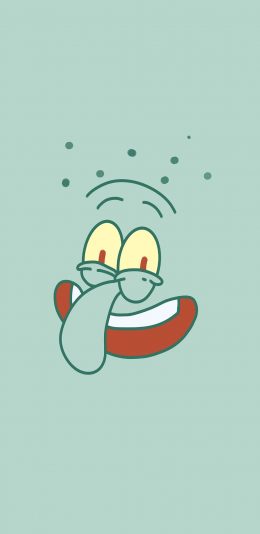 [2436x1125]章鱼哥 海绵宝宝 表情 五官 苹果手机动漫壁纸图片