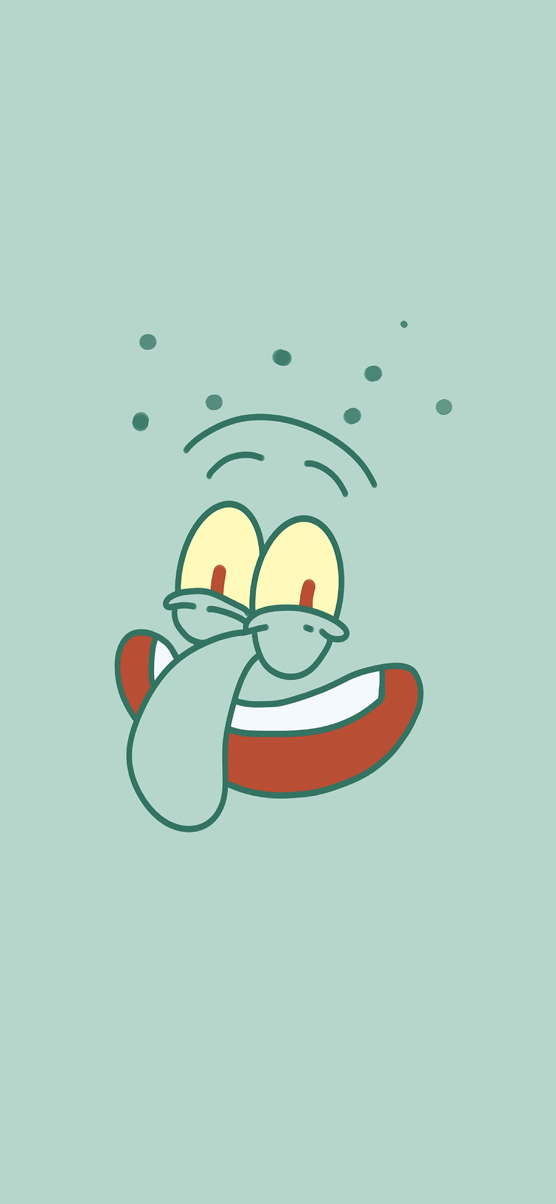 [2436×1125]章鱼哥 海绵宝宝 表情 五官 苹果手机动漫壁纸图片