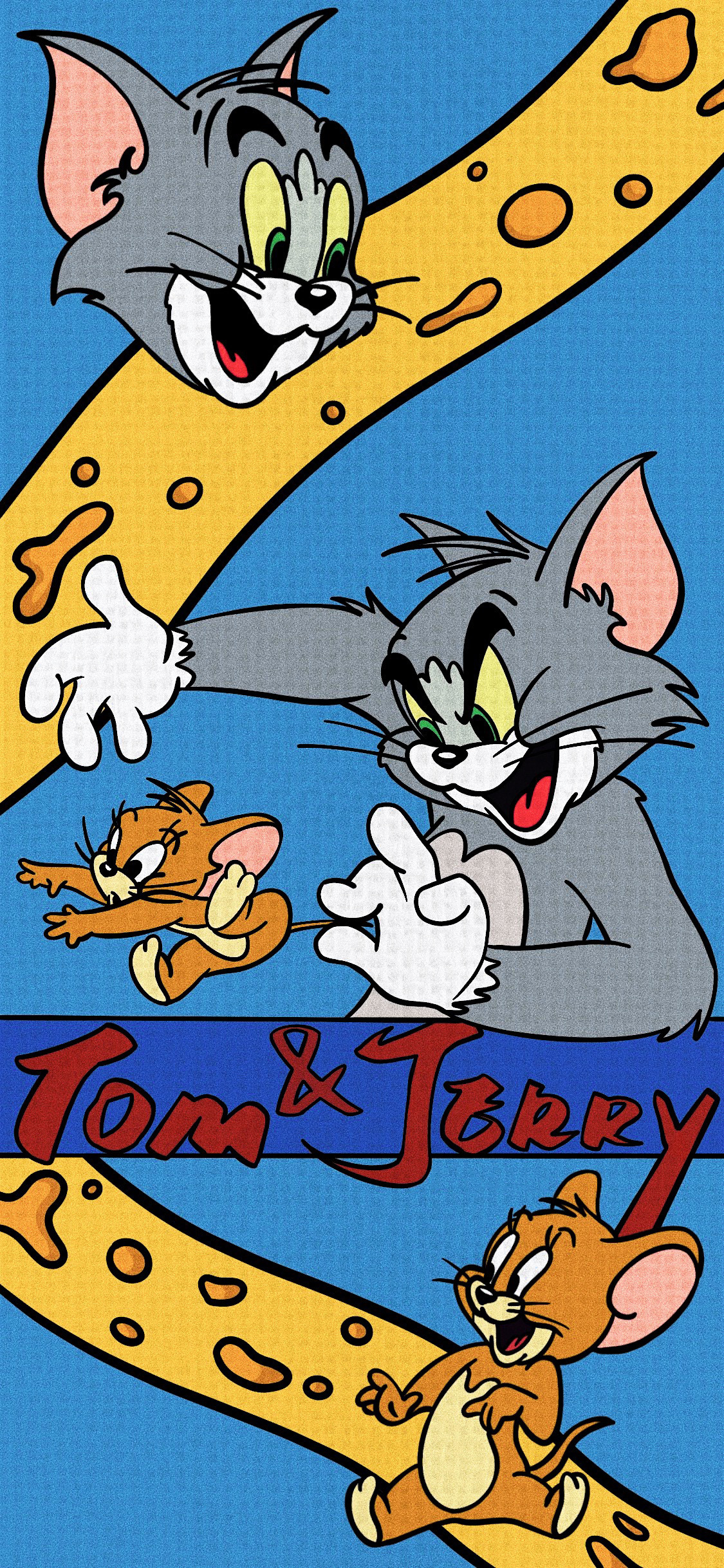 [2436×1125]童年 动画 猫和老鼠 （取自微博：时间偏好） 苹果手机动漫壁纸图片