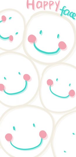 [2436x1125]笑脸 happy face 平铺 苹果手机动漫壁纸图片