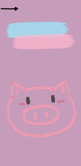 [2436x1125]简笔 猪头 粉色 少女心 苹果手机动漫壁纸图片