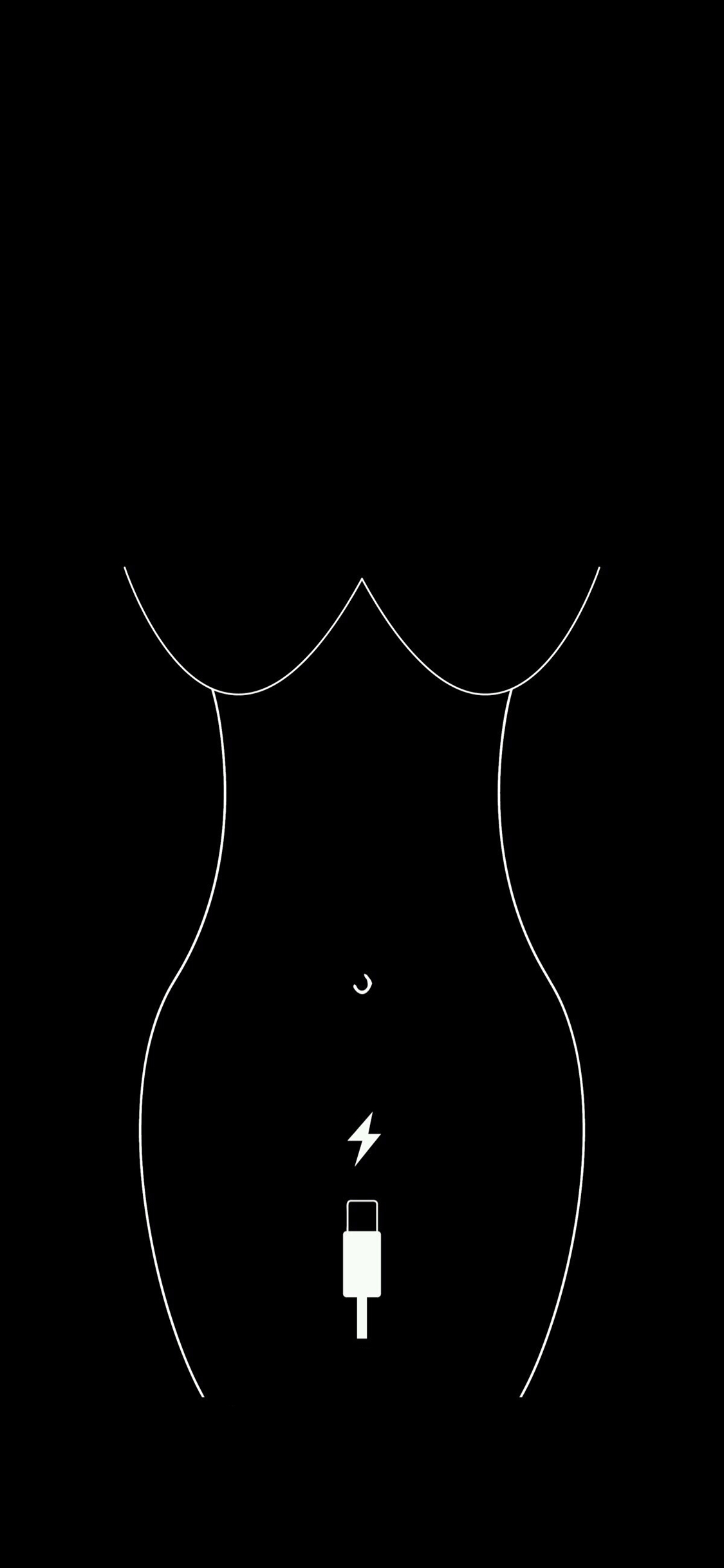 [2436×1125]简笔画 人体 充电线 苹果手机动漫壁纸图片