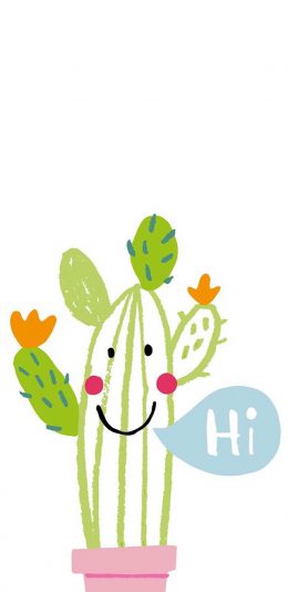 [2436x1125]简笔画 仙人掌 可爱 hi 苹果手机动漫壁纸图片