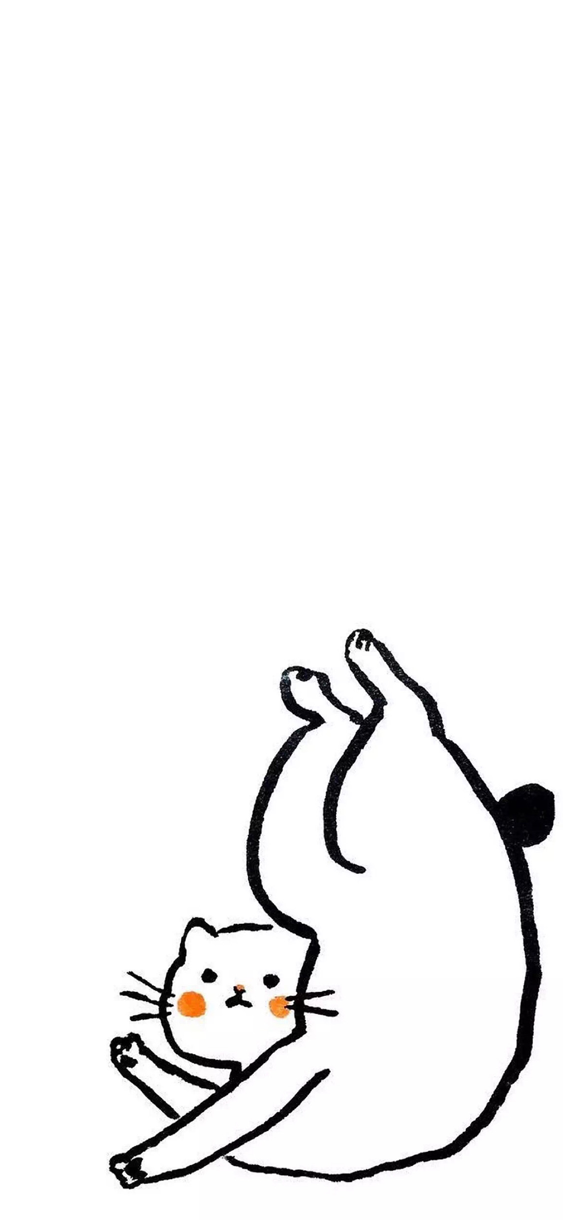 [2436×1125]简笔画 猫咪 软体动物 苹果手机动漫壁纸图片