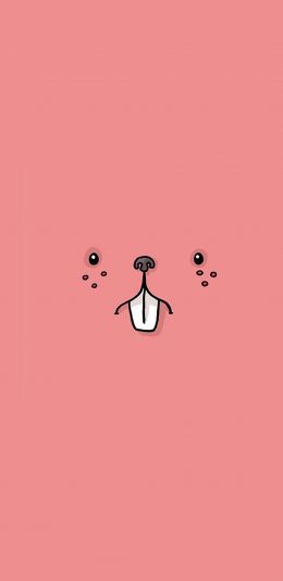 [2436x1125]简约 表情 创意 粉 苹果手机动漫壁纸图片