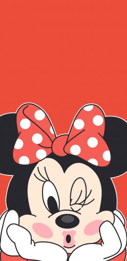 [2436x1125]米妮 米老鼠 迪士尼 黑色 卖萌 情侣 苹果手机动漫壁纸图片