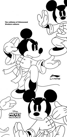 [2436x1125]米老鼠 功夫 中国李宁 迪士尼 苹果手机动漫壁纸图片