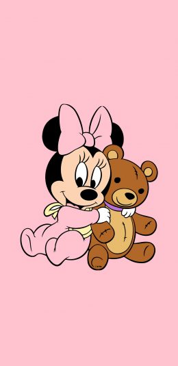 [2436x1125]米老鼠 粉色 米奇 可爱 卡通 熊娃娃 苹果手机动漫壁纸图片