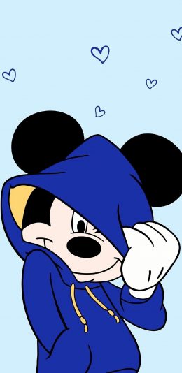 [2436x1125]米老鼠 蓝色 迪士尼 动画 米奇 苹果手机动漫壁纸图片