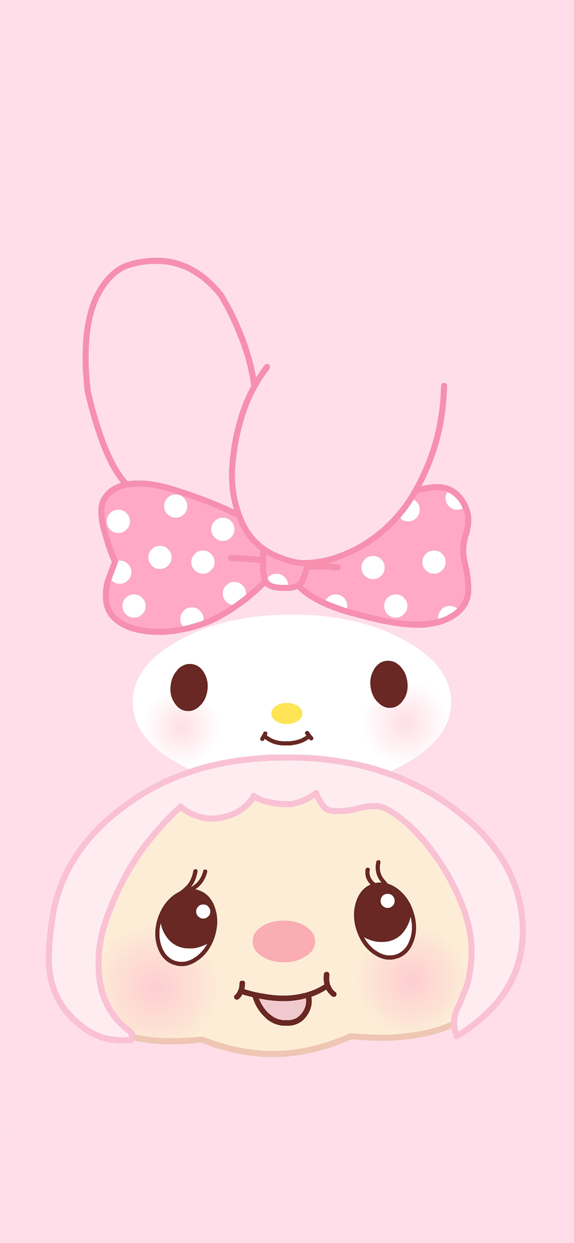 [2436×1125]米菲兔 可爱 卡通 粉色 少女 苹果手机动漫壁纸图片