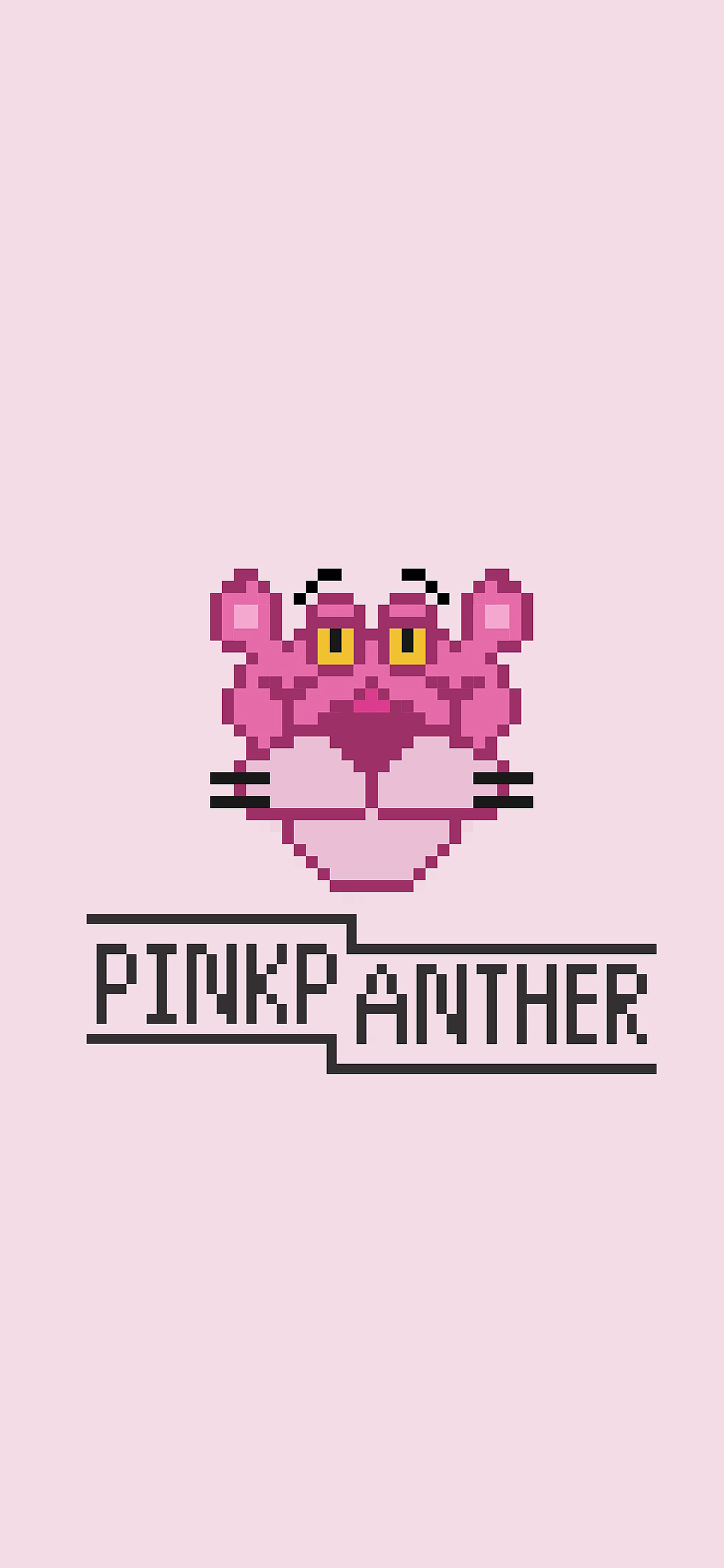 [2436×1125]粉红豹 顽皮豹 粉色 pink 马赛克 苹果手机动漫壁纸图片