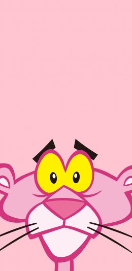 [2436x1125]粉红豹 顽皮豹 粉色 动画 瞪眼 苹果手机动漫壁纸图片