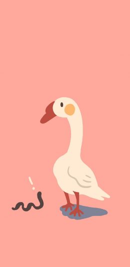 [2436x1125]粉色 卡通 鹅 可爱 苹果手机动漫壁纸图片