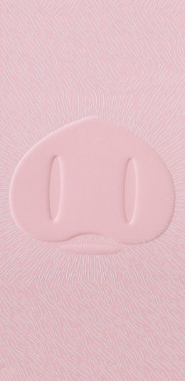 [2436x1125]粉色 背景 猪鼻子 可爱 苹果手机动漫壁纸图片