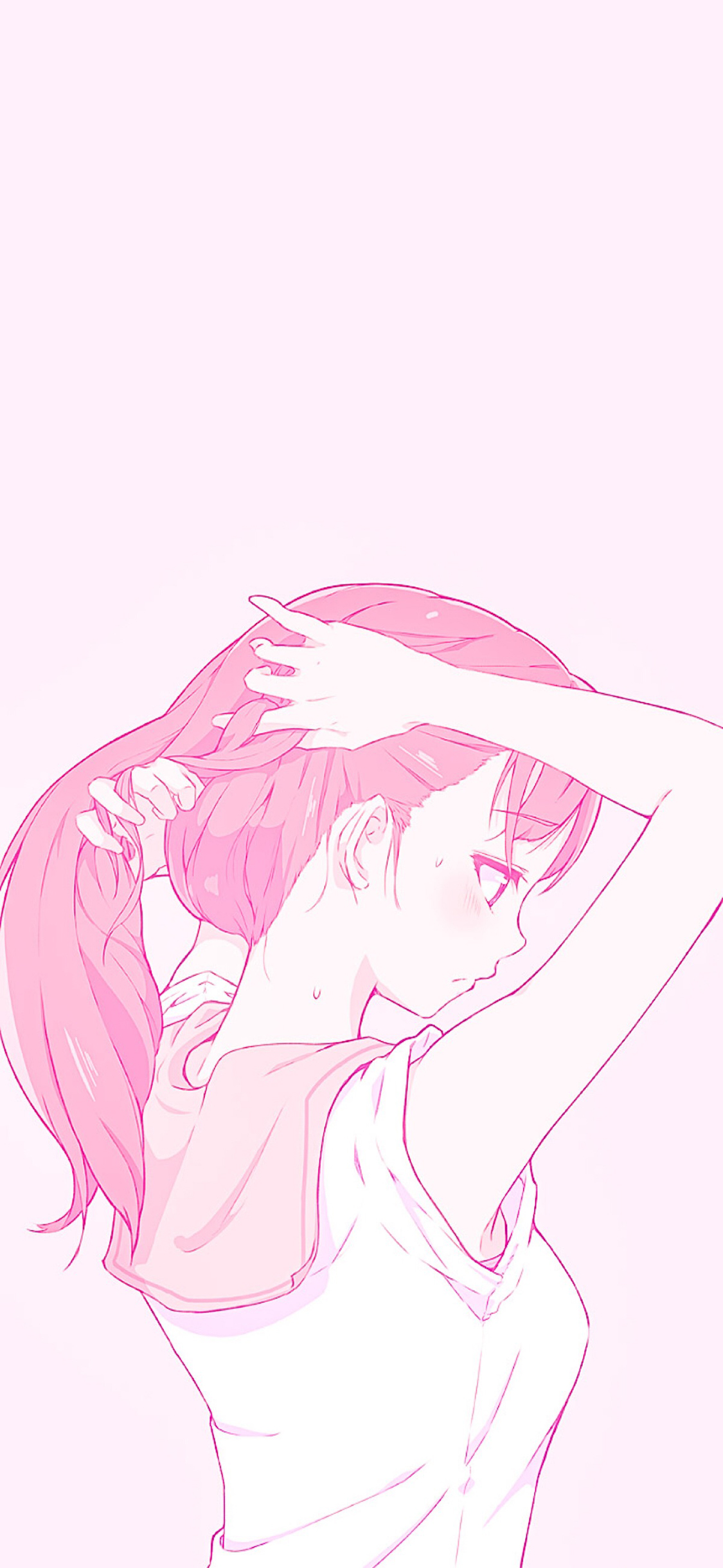 [2436×1125]粉色系 动漫 少女 扎头发 苹果手机动漫壁纸图片