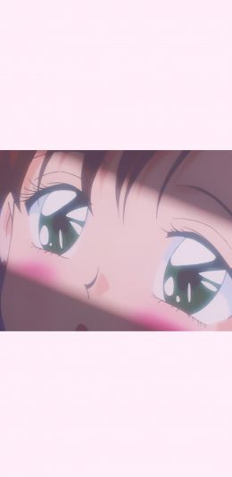 [2436x1125]粉色背景 动漫 大眼 可爱 苹果手机动漫壁纸图片