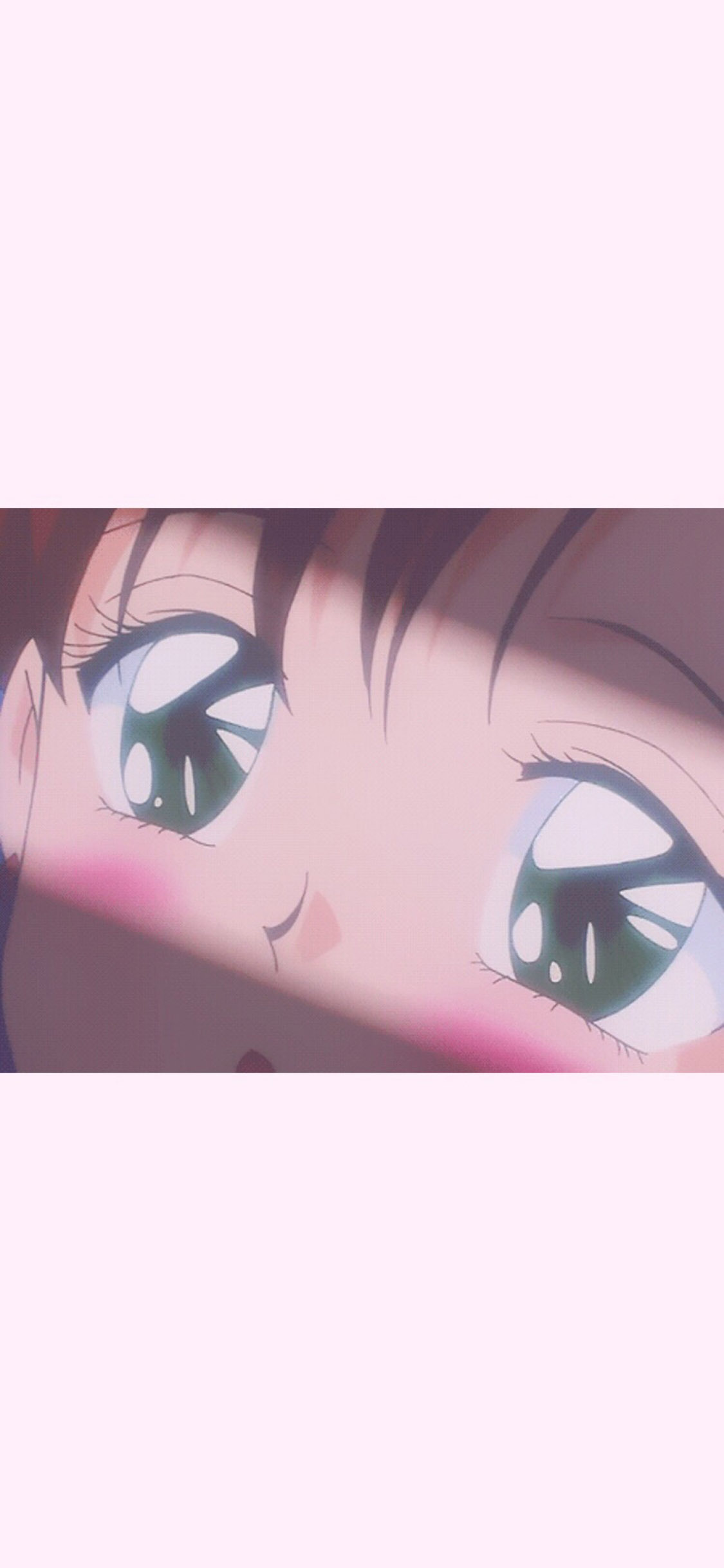 [2436×1125]粉色背景 动漫 大眼 可爱 苹果手机动漫壁纸图片
