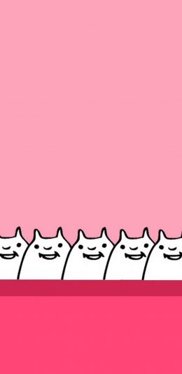 [2436x1125]粉色背景 卡通 简笔 兔子 苹果手机动漫壁纸图片