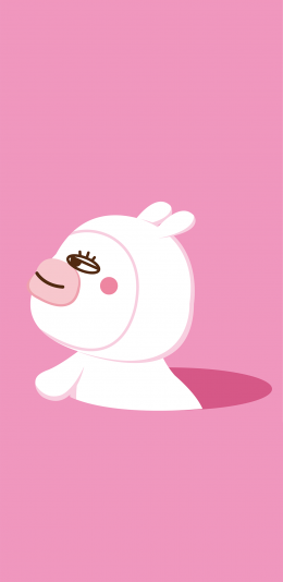 [2436x1125]粉色背景 卡通 萌物 兔子 苹果手机动漫壁纸图片