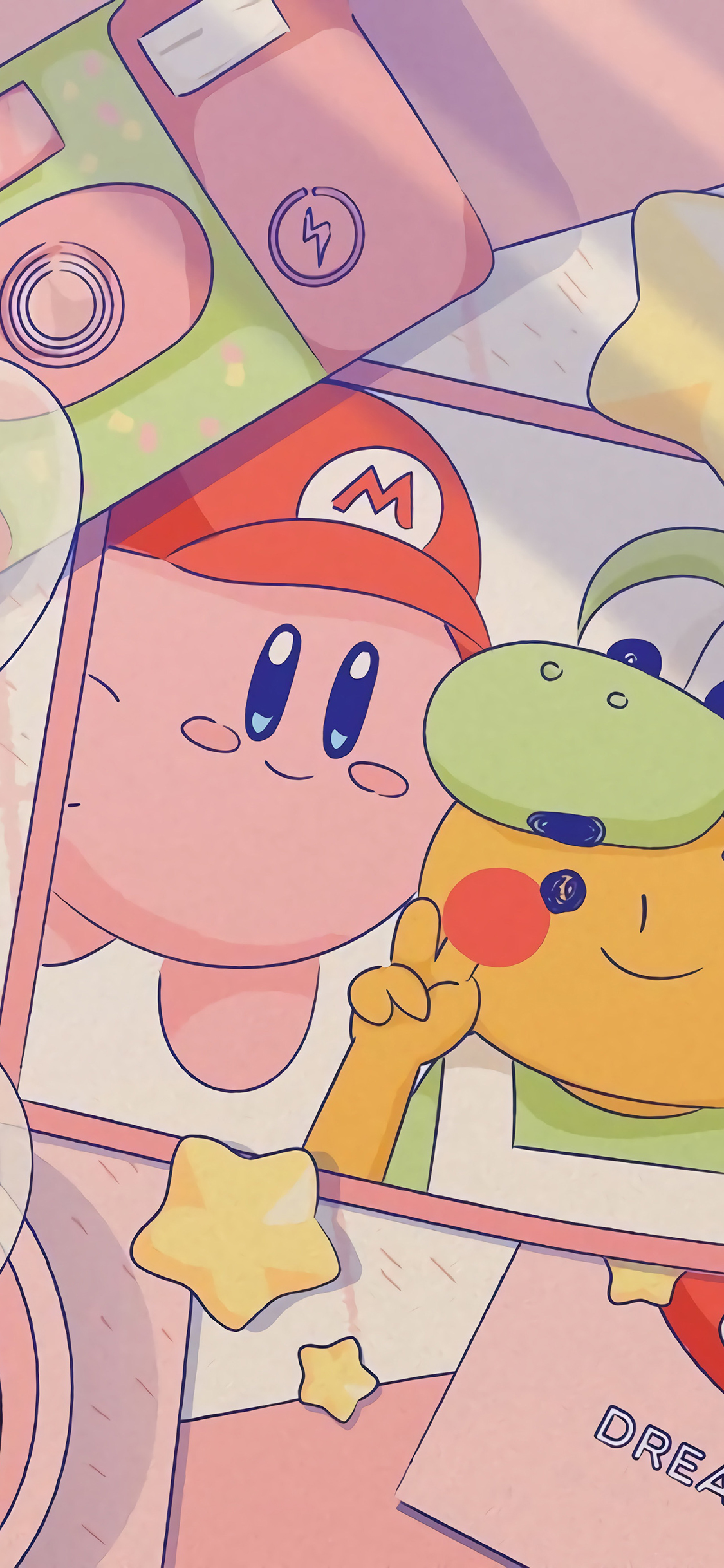 [2436×1125]精灵宝可梦 星之卡比 皮卡丘 苹果手机动漫壁纸图片