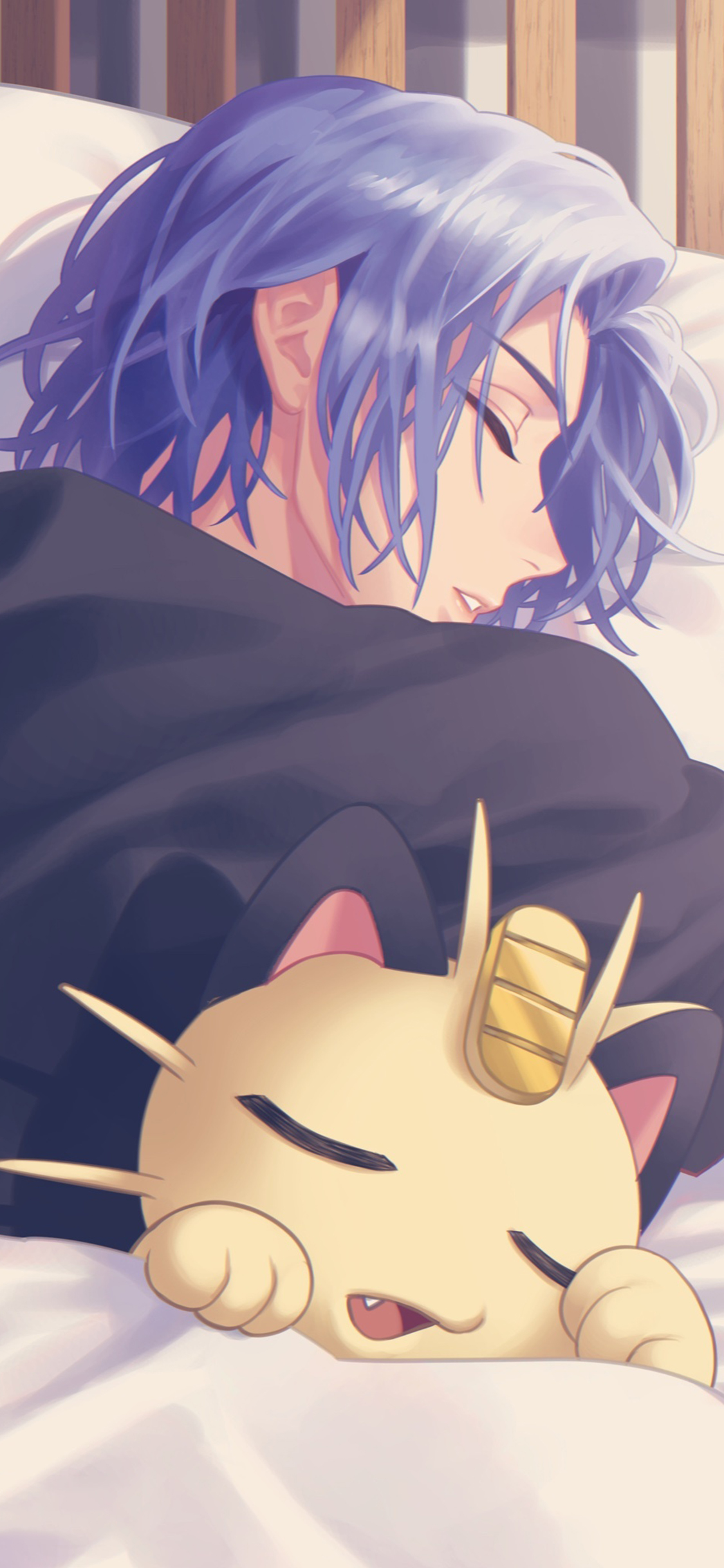 [2436×1125]精灵宝可梦 神奇宝贝 小次郎 猫老大 苹果手机动漫壁纸图片