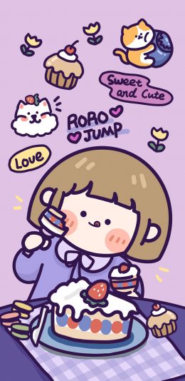 [2436x1125]糕点 蛋糕 甜品 卡通 love 苹果手机动漫壁纸图片