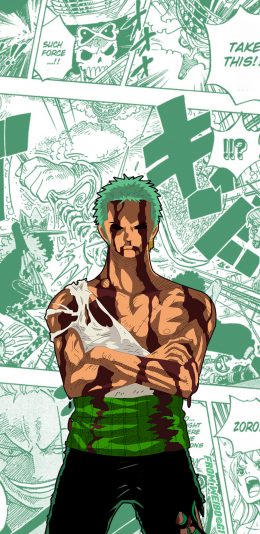 [2436x1125]索隆 海贼王 漫画 日本 伤痕 苹果手机动漫壁纸图片