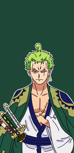 [2436x1125]索隆 海贼王 漫画 绿色 苹果手机动漫壁纸图片