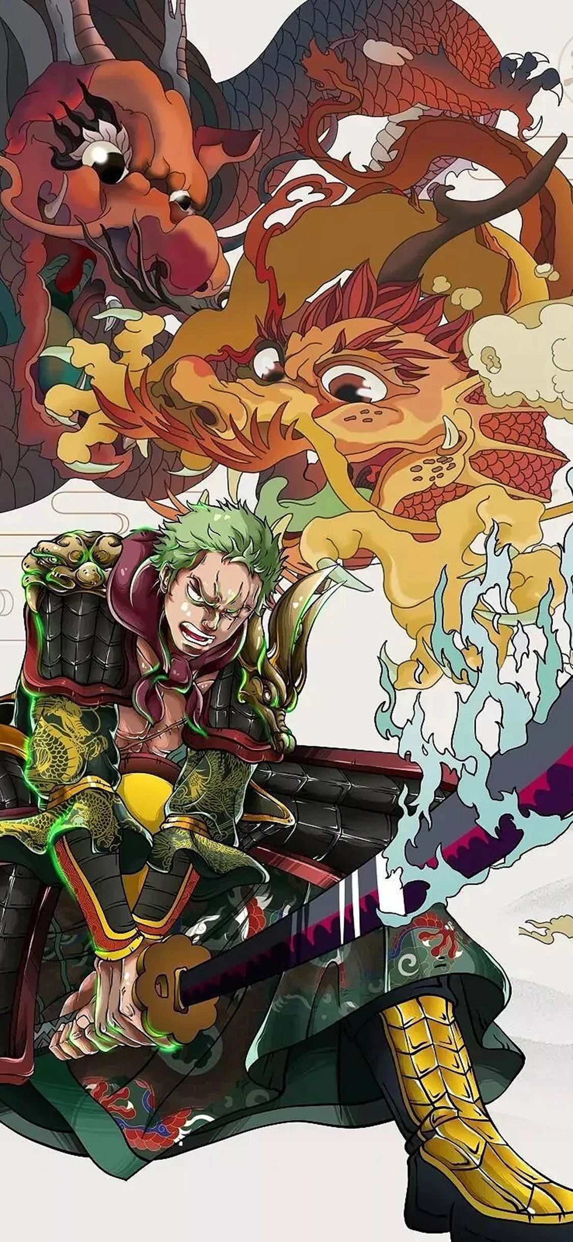 [2436×1125]索隆 绿藻头 三刀流 日漫 海贼王 苹果手机动漫壁纸图片