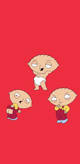 [2436x1125]红色背景 卡通小男孩 趣味 苹果手机动漫壁纸图片
