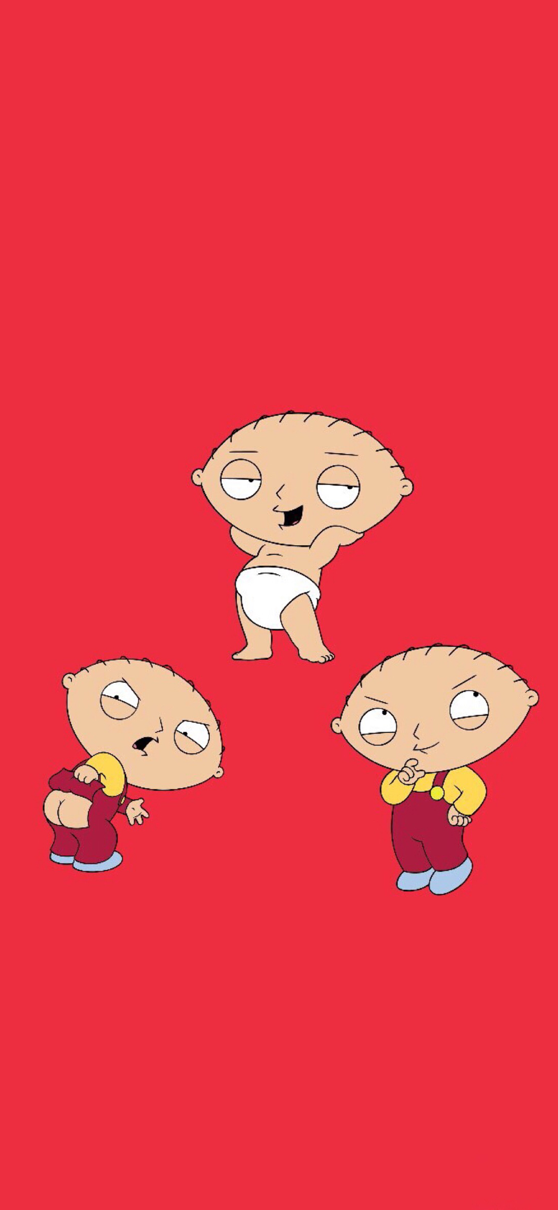 [2436×1125]红色背景 卡通小男孩 趣味 苹果手机动漫壁纸图片