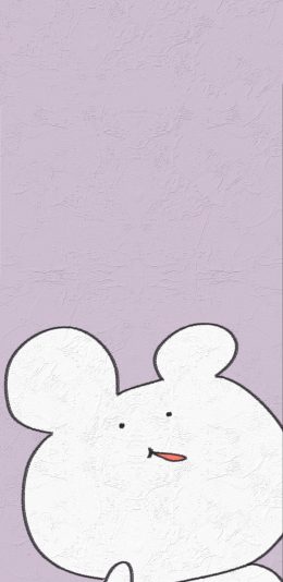 [2436x1125]纯色背景 卡通 萌物 大头 苹果手机动漫壁纸图片