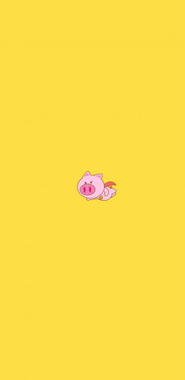 [2436x1125]纯色背景 卡通 飞猪 超人 苹果手机动漫壁纸图片