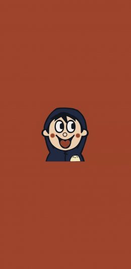 [2436x1125]纯色背景 旺旺 旺仔 卡通 苹果手机动漫壁纸图片