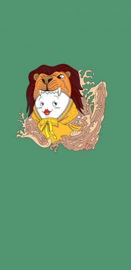 [2436x1125]纯色背景 星座 狮子座 苹果手机动漫壁纸图片