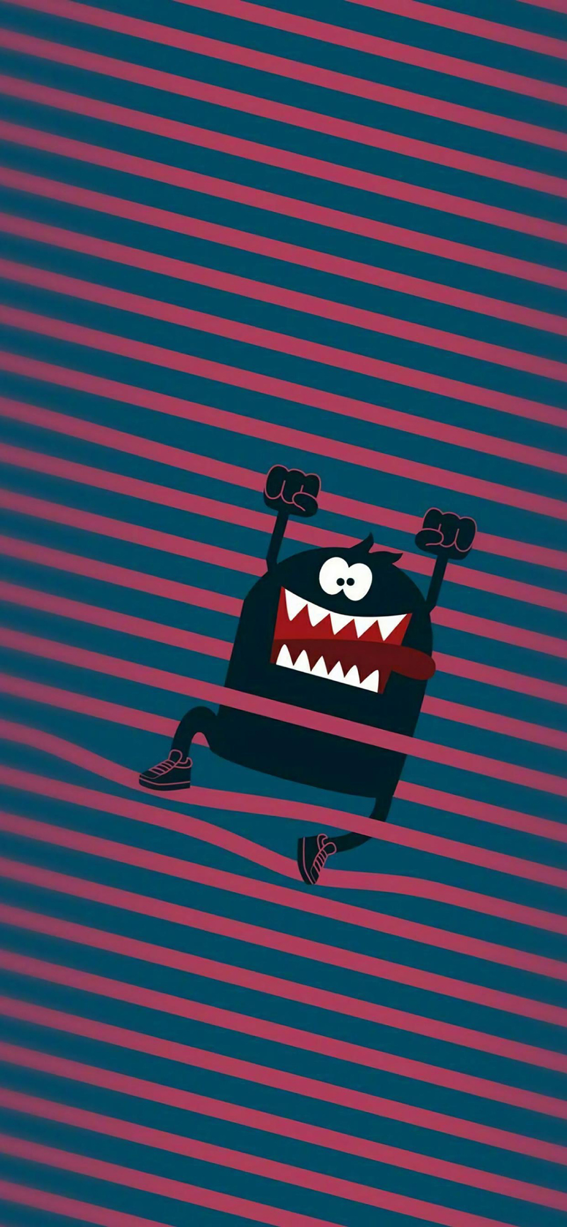 [2436×1125]线条 卡通 萌物 可爱 苹果手机动漫壁纸图片