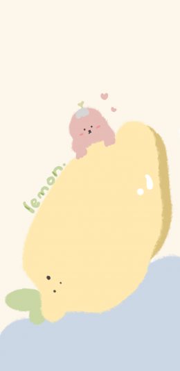 [2436x1125]绘画 插画 柠檬 抽象 可爱 苹果手机动漫壁纸图片