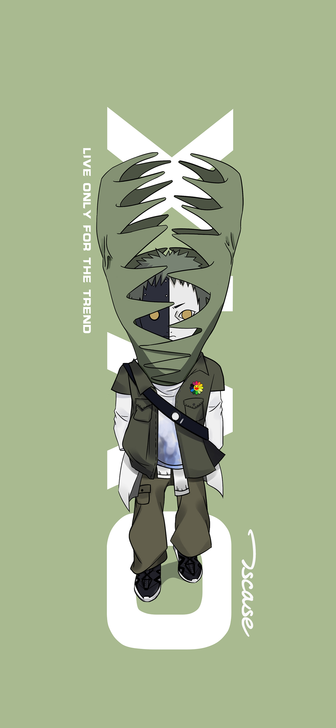 [2436×1125]绝 晓组织 火影忍者 绿 苹果手机动漫壁纸图片