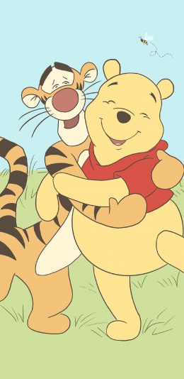[2436x1125]维尼熊 可爱 动画 跳跳虎 苹果手机动漫壁纸图片