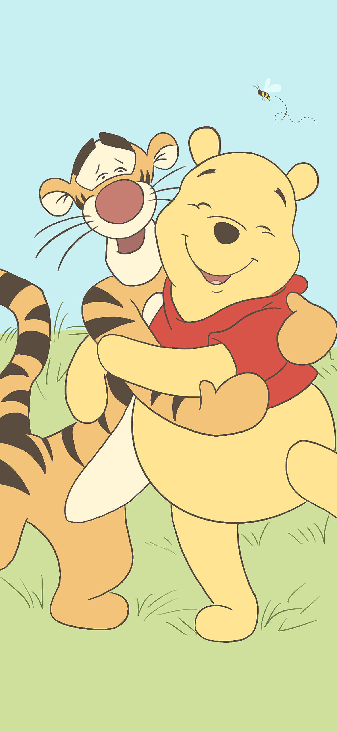 [2436×1125]维尼熊 可爱 动画 跳跳虎 苹果手机动漫壁纸图片