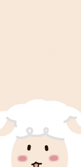 [2436x1125]羊 十二生肖 吐舌 可爱 苹果手机动漫壁纸图片