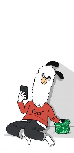 [2436x1125]羊驼 创意 卡通 蒙圈 苹果手机动漫壁纸图片