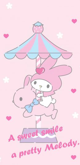 [2436x1125]美乐蒂 粉色 卡通 动画 爱心 苹果手机动漫壁纸图片