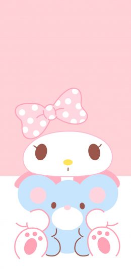 [2436x1125]美乐蒂 粉色 可爱 蝴蝶结 少女 苹果手机动漫壁纸图片