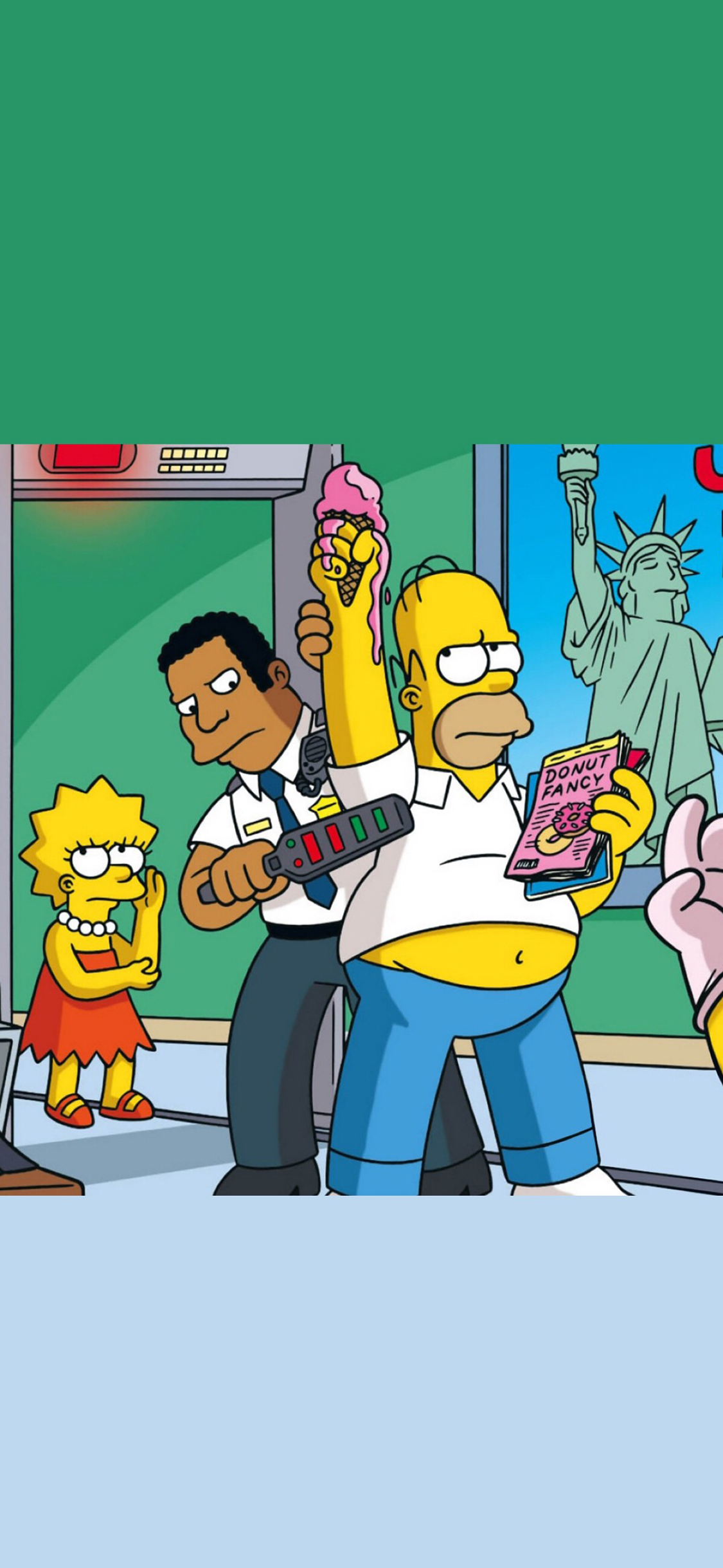 [2436×1125]美国 动漫 辛普森 安检 苹果手机动漫壁纸图片