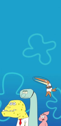 [2436x1125]美国 动画 海绵宝宝 变异 苹果手机动漫壁纸图片