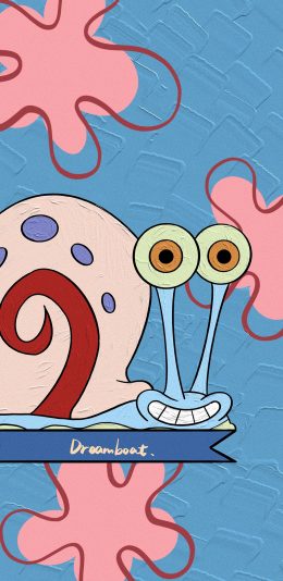 [2436x1125]美国 动画 海绵宝宝 小蜗（取自微博：时间偏好） 苹果手机动漫壁纸图片